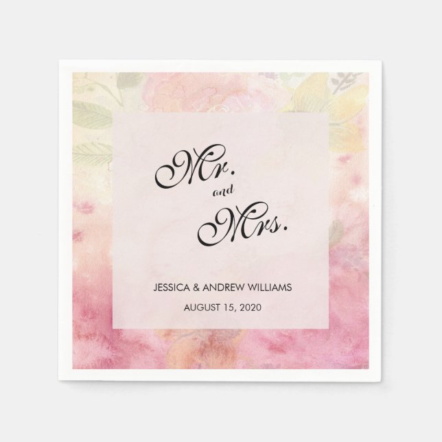 Servilleta De Papel Boda de ensueño romántico (Anverso)