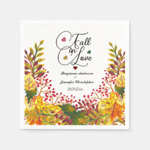 Servilleta De Papel Boda de escritura floral rusa de otoño en amor