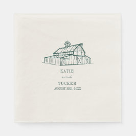 Servilleta De Papel Boda de Esmeralda de Barn Rústico