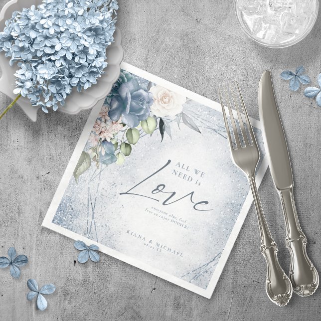 Servilleta De Papel Boda de espárragos florales Dusty Blue ID889 (Subido por el creador)