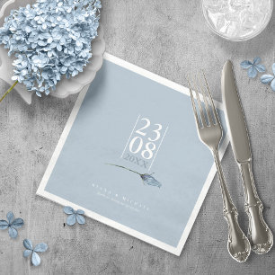 Servilleta De Papel Boda de espárragos florales Fecha Dusty Blue ID889