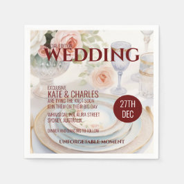Servilleta De Papel Boda de estilo de revista Personalizado único