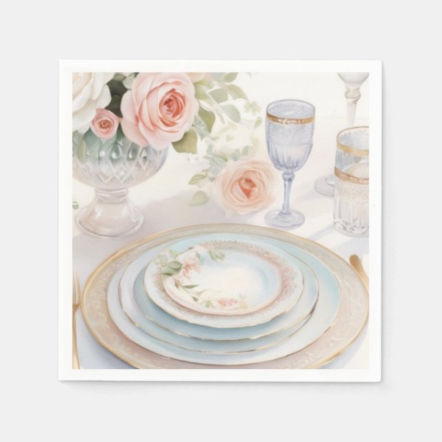 Servilleta De Papel Boda de estilo de revista Personalizado único (Anverso)