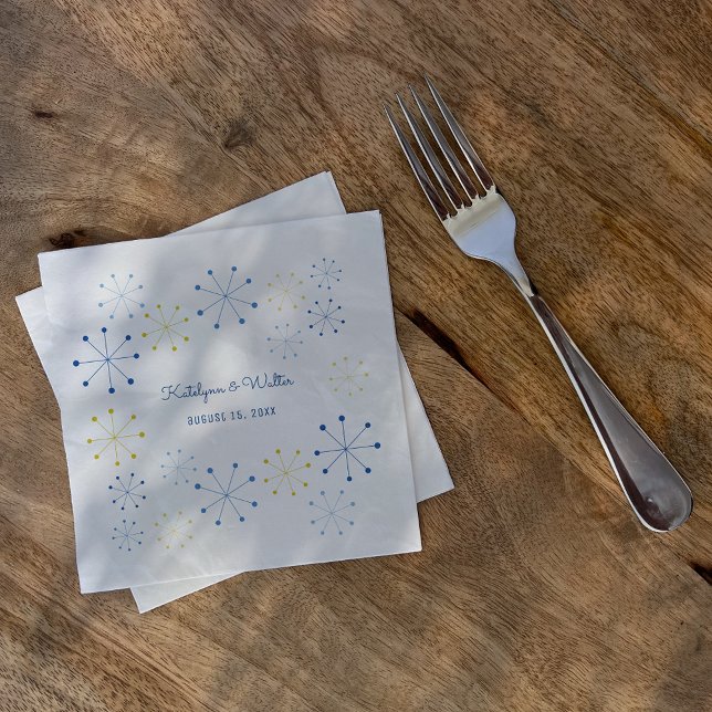 Servilleta De Papel Boda de estilo retro retro moderno de medio siglo (Subido por el creador)