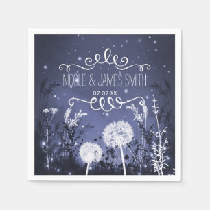 Servilleta De Papel Boda de estrellas y follaje del cielo encantado de