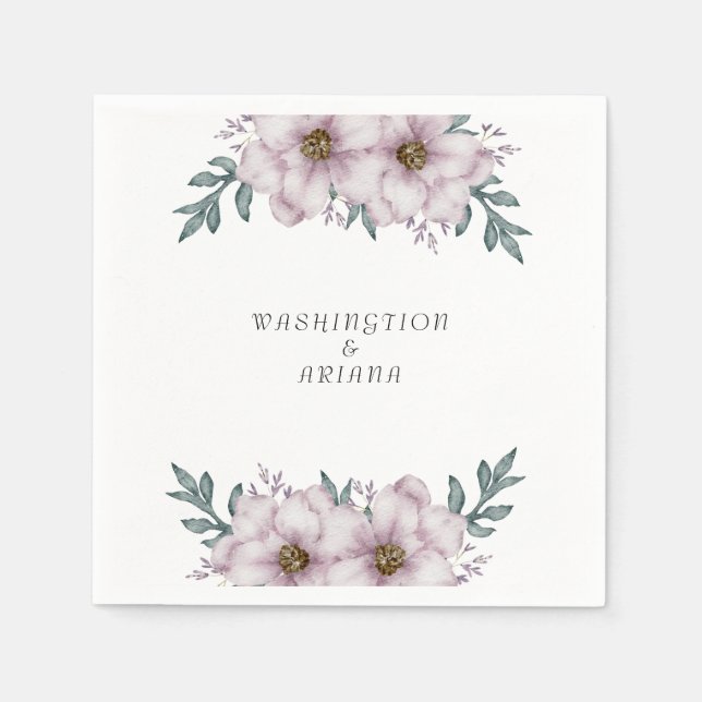 Servilleta De Papel Boda de Eucalyptus Floral (Anverso)