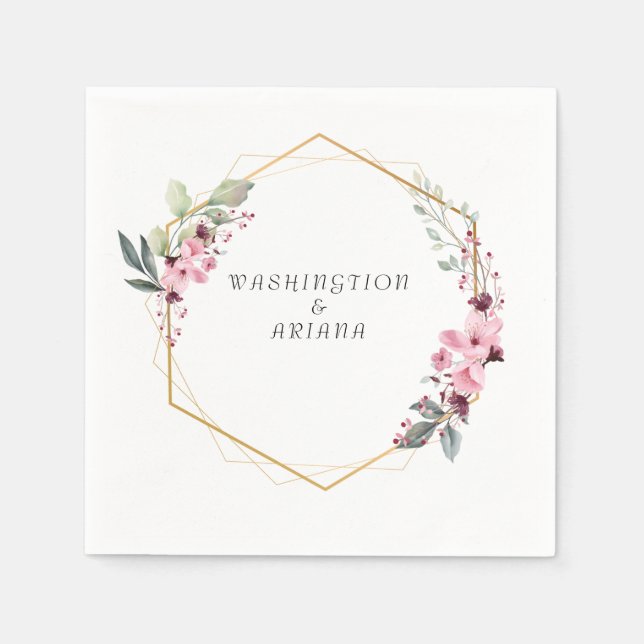 Servilleta De Papel Boda de Eucalyptus Floral (Anverso)
