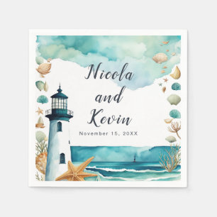 Servilleta De Papel Boda de faro náutico