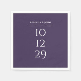 Servilleta De Papel Boda de fecha especial Minimalista púrpura