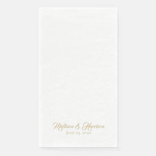 Servilleta De Papel Boda de fechas de nombres personalizados de script