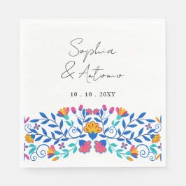 Servilleta De Papel Boda de Fiesta Floral Mexicana Vibrante