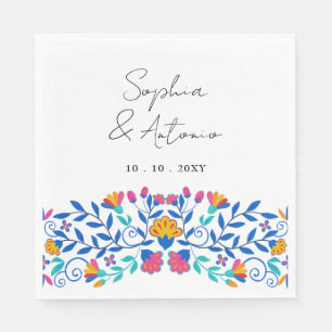 Servilleta De Papel Boda de Fiesta Floral Mexicana Vibrante