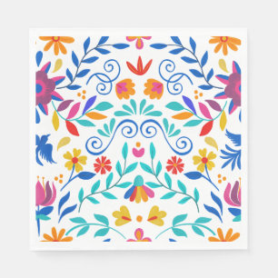 Servilleta De Papel Boda de Fiesta Floral Mexicana Vibrante