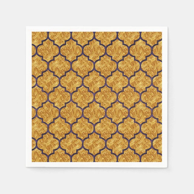 Servilleta De Papel Boda de Fiesta Real de la India Purple Gold Elegan (Anverso)