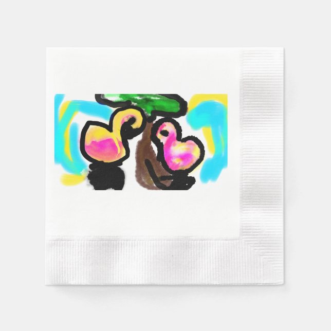 Servilleta De Papel Boda de flamencos rosados (Anverso)