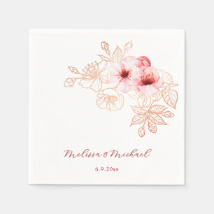 Servilleta De Papel Boda de flor de cerezo rosa y blanco