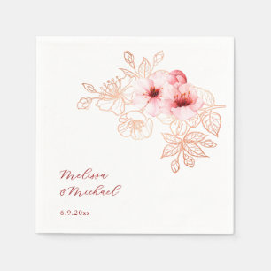 Servilleta De Papel Boda de flor de cerezo rosa y blanco