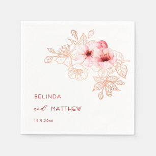 Servilleta De Papel Boda de flor de cerezo rosa y blanco