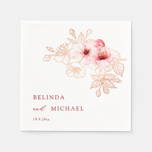 Servilleta De Papel Boda de flor de cerezo rosa y blanco