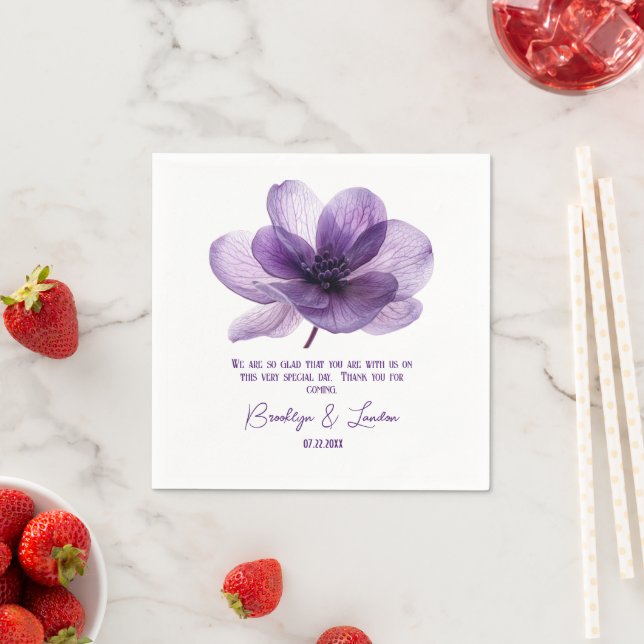 Servilleta De Papel Boda de Flor Morado Gorgoso (In situ)