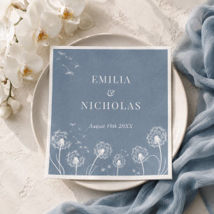 Servilleta De Papel Boda de flor silvestre azul polvoriento