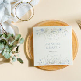 Servilleta De Papel Boda de flor silvestre Blue Periwinkle