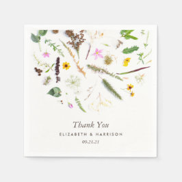 Servilleta De Papel Boda de Flor Silvestre Botánica Sencilla
