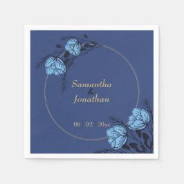 Servilleta De Papel Boda de flores azules
