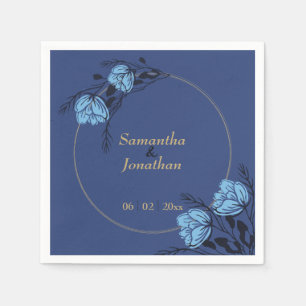 Servilleta De Papel Boda de flores azules