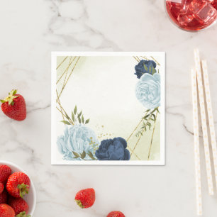 Servilleta De Papel boda de flores azules polvorientas