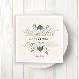 Servilleta De Papel Boda de flores blancas sencillas y elegantes