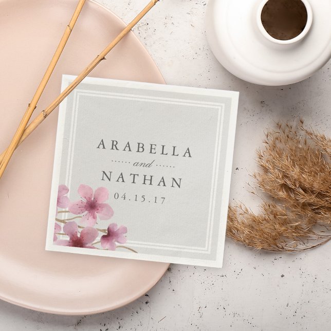 Servilleta De Papel Boda de flores de cerezo acuarela (Subido por el creador)
