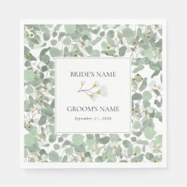 Servilleta De Papel Boda de flores de flores de agua eucalipto de vege