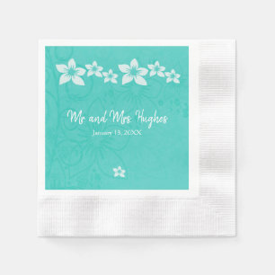 Servilleta De Papel Boda de flores de hibiscos blancos