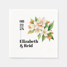 Servilleta De Papel Boda de flores de naranja y florecimiento de jazmí