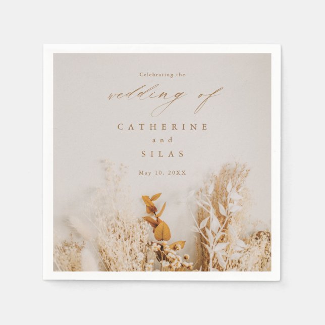 Servilleta De Papel Boda de flores de otoño boho (Anverso)