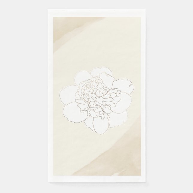 Servilleta De Papel Boda de Flores de Peonies Blancos (Anverso)