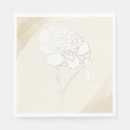 Servilleta De Papel Boda de Flores de Peonies Blancos