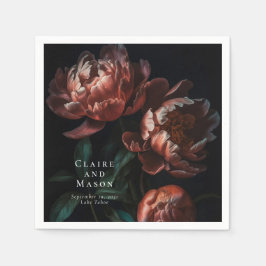 Servilleta De Papel Boda de Flores Góticas Románticas Oscuras