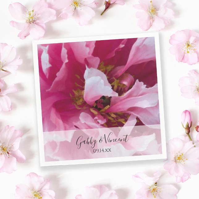 Servilleta De Papel Boda de flores rosadas Peony (Subido por el creador)