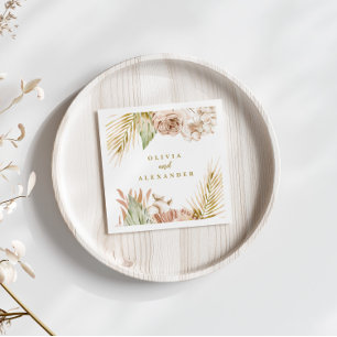 Servilleta De Papel Boda de flores secas tropicales Boho Pampas