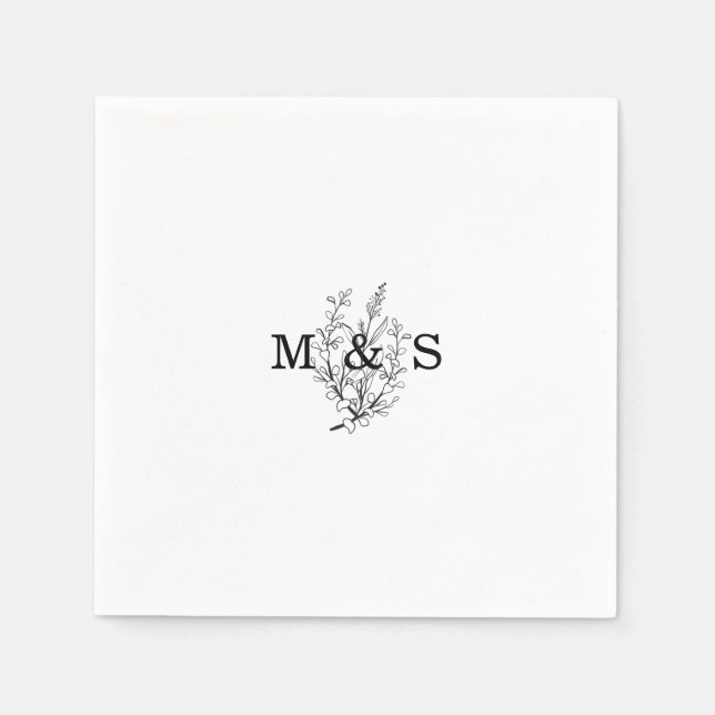 Servilleta De Papel Boda de flores silvestres (Anverso)