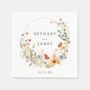 Servilleta De Papel Boda de flores silvestres