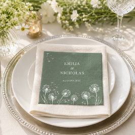 Servilleta De Papel Boda de flores silvestres con vegetación mínima