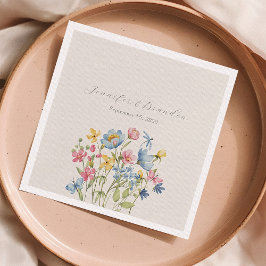 Servilleta De Papel Boda de flores silvestres elegantes