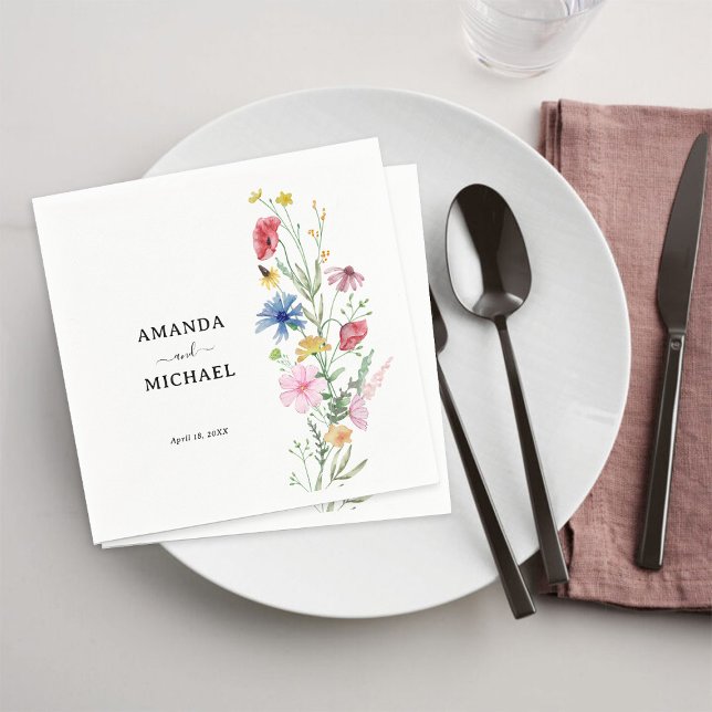Servilleta De Papel Boda de flores silvestres elegantes (Subido por el creador)