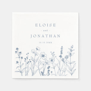 Servilleta De Papel Boda de flores silvestres Minimalistas simples