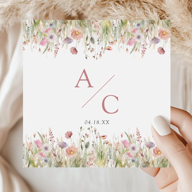 Servilleta De Papel Boda de flores silvestres rosadas de lujo (Subido por el creador)