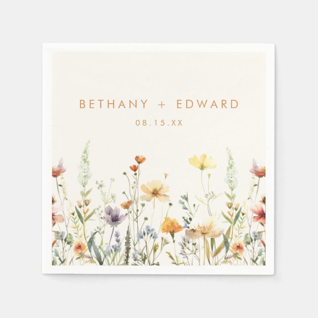 Servilleta De Papel Boda de flores silvestres rusas (Anverso)