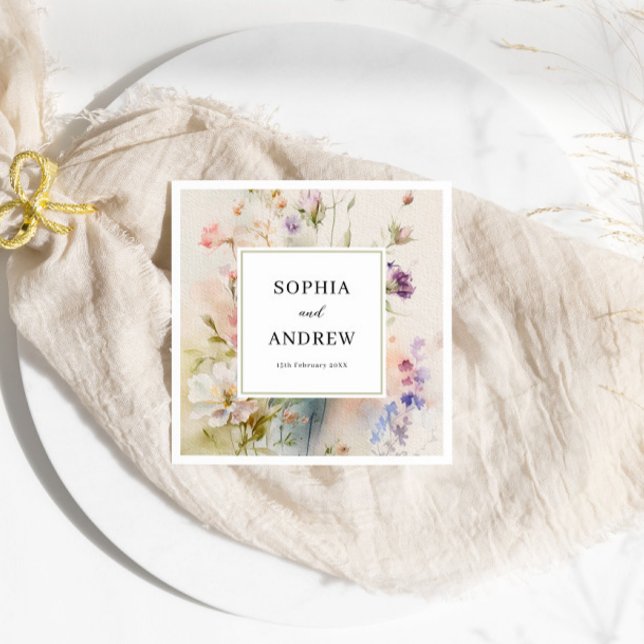 Servilleta De Papel Boda de Flores Silvestres Rusas Retro (Subido por el creador)